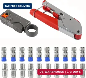 Diann 687117751317 Coax Cable Crimper Coaxial Compression Tool Kit Wire Stripper With 10