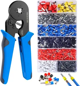 Div2204  Divanc Ferrule Crimping Tool Kit Plier 1200ps Wire End Terminals Self-adjustabl Ratchet