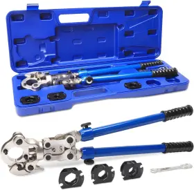 Dl Tools 445054611650 Copper Pipe Crimping Tool 1/2 3/4 1 Inch Jaws Rotating Head
