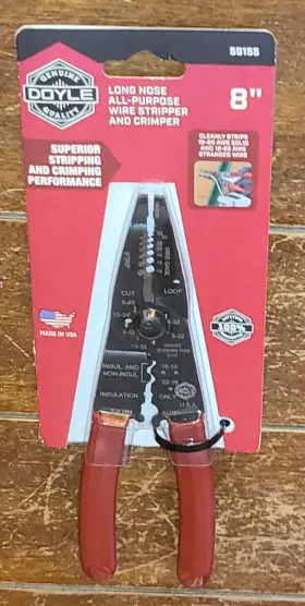 59155 Doyle 8 Inch Long Nose All-purpose Wire Stripper And Crimper - Item #59155