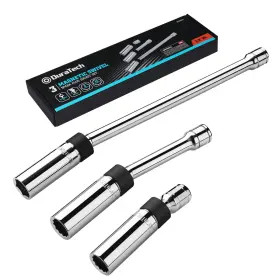 001001 Duratech 3pcs Swivel Magnetic Spark Plug Socket Set 3/8 Inch Drive Thin Wall Plugs