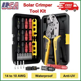 Dxcrimp 313033375374 Solar Connector Crimping Tool Kit For 14-10 Awg Panel Cable With Crimper