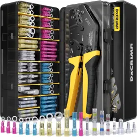 Dxcrimp D2410hs-20 Crimping Tool Kit With Heat Shrink Connectors And Solder Seal Wire -