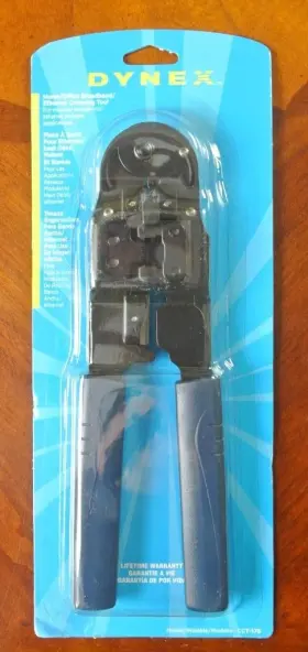 Cct-175 Dynex 892257401750 Ethernet Crimping Tool Broadband Cable Stripper Rj-11 Rj-12 Rj-45