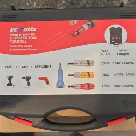 B0d7zctg88 Ecwatts Wire Stripper And Twister Tool For Drill 2.5-6.0sq Multicolor