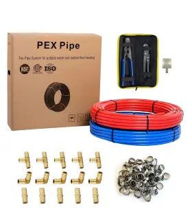 Efield 651074171310 3/4-inch 2x100 Ft Pex-b Tubing 100 Red Blue Crimper And Cutter T