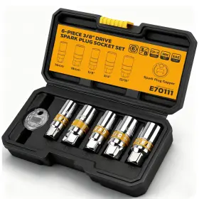 70111 Elead 6-piece 3/8 Inch Drive Spark Plug Socket Set With Gapper Sae And Metric