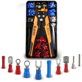 70198 Elead 321-piece Wire Connectors Kit Self-adjusting Stripper 3 Chrome/black