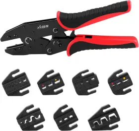Electric Co. Ltd 445027477467 8pcs Wire Crimping Tool Set Ratcheting Crimper Kit With Interchangeable Dies For