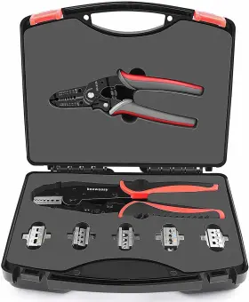 Kn8pc Electric Co. Ltd 8pcs Ratchet Crimping Tool Set With Automatic Wire Stripper Heat Shrink Non-in