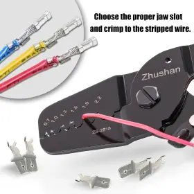 Zs-2818 Electric Co. Ltd Open Barrel Terminal Crimper Tool Awg 28-20 0.08-0.5mm Ergonomic