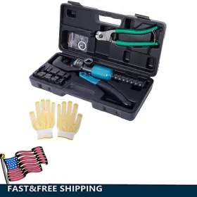 Etsg 699976037723 Hydraulic Hand Crimper Tool Crimping Force 10t For 12 Awg To 2/0 Size Wire