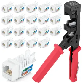 19520 Everest Media Solutions Easyjack - 45 Angled Speed Termination Keystone Tool Set With 20-p