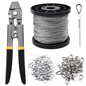 Fg-0010 Fgbnm 328ft Wire Rope Crimping Tool Kit Stainless Steel Cable With Alum Inch