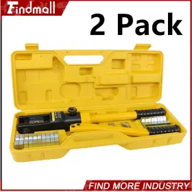 258128 Findmall 2pack 16mt Hydraulic Crimper Wire Battery Cable Terminal 11dies