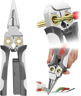 Gado 445006863816 Pro 8-in-1 Wire Crimper Stripper With Voltage Detector And Dual Alarms - Heav