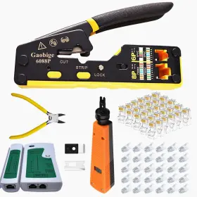 6088p-1 Gaobige Pass Through Rj45 Crimp Tool Kit - Ethernet Crimper Cat6a Cat5e Cat5 30pc