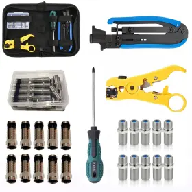 Rg11 Gaobige 766330621055 Coax Cable Crimper Tool Kit Coaxial Compression For Rg6 Rg59 With 1 Wi