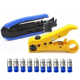 Rg59 Gaobige 766330621123 Coaxial Compression Tool Coax Cable Crimper Kit Adjustable Rg6 R