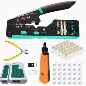 Ly-6088p-green Gaobige Rj45 Crimping Tool Kit Pass Through Ethernet Crimper Cat6a Cat6 Cat5e Cat5 Cr