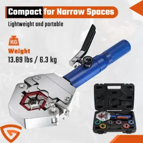 Ld-71500 Gearzaar Hydraulic A/c Hose Crimper With 7 Dies Handheld Crimping Tool Us