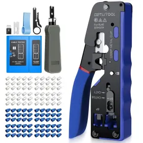 Get101-eu Getlitool Rj45 Crimp Tool Kit Ethernet Crimping Pliers For Cat5e/cat6/cat6a/cat7