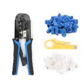 Rj11 Gffg 758323084469 Rj45 Crimp Tool Kit Cat5 Cat5e Ethernet Crimping 8p/rj45 Cut And