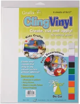Kcf6c Grafix Clear Static Cling Film 9 Inch X12 Create Your Own Window Clings And Temporary D
