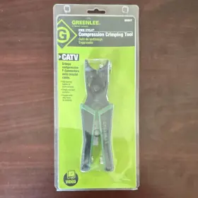 Greenlee 60807 Kwik Cycle Catv Coax Compression Crimping Tool Black