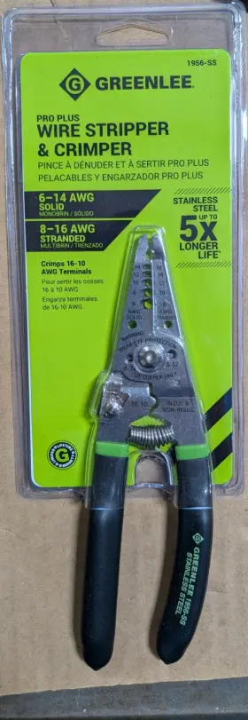 Greenlee 783310022428 1956-ss Pro Stainless Wire Stripper Cutter And Crimper Curve 6-14awg