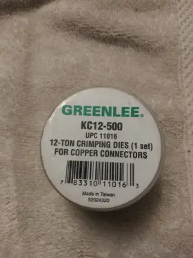 Crimp-500 Greenlee Kc12-500 New Die Copper