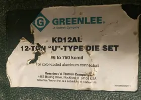 Kd12al Greenlee 12-ton Crimping Die Kit