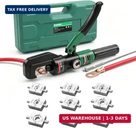 Growlush 768152504271 Hydraulic Crimping Tool 2/0 Battery Cable Crimper 10t For Us