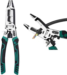 Groword 445040229296 10-in-1 Wire Stripper Tool Strippers Cable Cutters Cr-v Multifunctional Pli