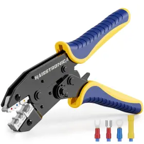 Haisstronica 190372848642 Crimping Tool For Insulated Electrical Wire Connectors-awg 22-10 Ratchet Crim