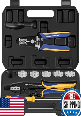B0bjvhjkp2 Haisstronica 8pc Ratchet Wire Crimping Tool Set Heat Shrink Insulated Ferrules