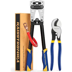B0cwghxdr2 Haisstronica Heavy Duty Battery Cable Crimping Tool Kit - Ratchet Hex Extended H
