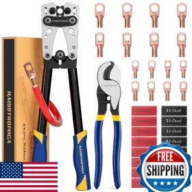 B0cwghyg8j Haisstronica Battery Cable Crimping Tool Kit Ratchet Hex Extended Handle Lugs