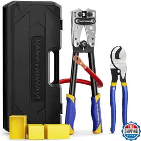 B0fd3j9vbd Haisstronica Heavy Duty Battery Cable Crimping Tool Kit-ratchet Hex Extended Han