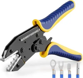 Hs-7327 Haisstronica Crimping Tool For Non-insulated Terminal Awg 22-8 Ratchet Wire Crim