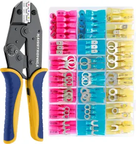Hs-8327 Haisstronica Hx1223 Crimping Tool For Heat Shrink Connectors With 280pcs Marine Grade Hea