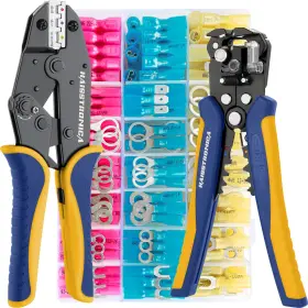 Hx1529 Haisstronica Crimping Tool For Heat Shrink Connectors Set With 280pcs Awg 2210 Marine Grade H