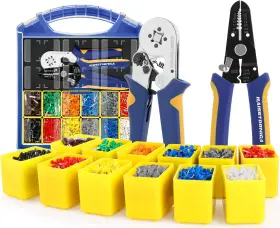 Hx1544 Haisstronica Ferrule Crimping Tool Kit Awg 23-7 Wire Ferrules Crimper With 2500p