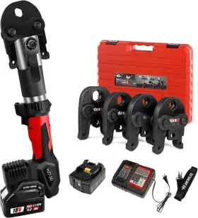 Hzt-50b Hhewlee Pro Press Copper Crimper Propress Tool With 4 Jaws 1/2 Inch 3/4 1 1-1/4 Batter