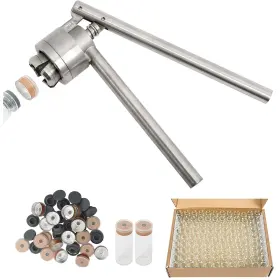 Hf-0008 Highfree Flip Vial Crimper With 100 Pcs Glass Vials And Caps Rubber Stoppers Han