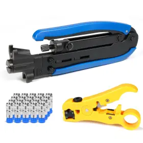 B07jfj9djd Hiija Rg6 Rg11 Rg59 Coax Cable Compression Tool Crimper Kit F81 20 F-connector