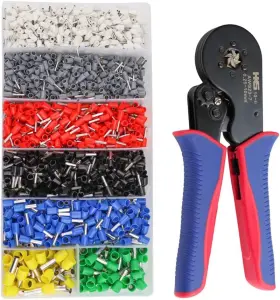 Hks 313103839874 Ferrule Crimping Tool Kit - Hexagonal Crimper Plier Awg 23-7 With