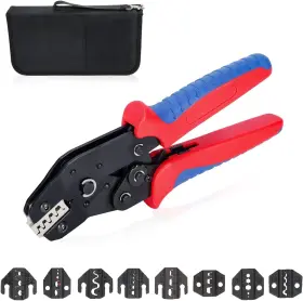 Hks 645569502215 Ratcheting Crimping Tool Set 11 Pcs With Changeable Jaws For Dupont Jst Mole