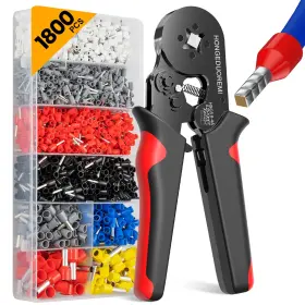 Hongeduoremi 774542450660 Ferrule Crimping Tool Kit Wire Crimper Connectors 4 Corners Self-