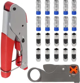 Hrsyyl 780461415000 New Coaxial Compression Tool Kit Crimper Wire Stripper Tv Coax Cable Cctv Repair